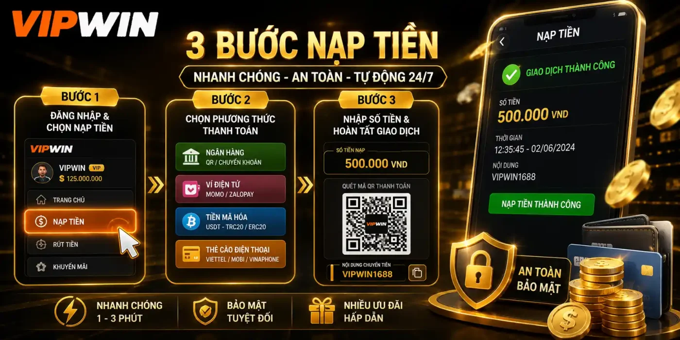 Trang chủ 21 Hướng dẫn chi tiết nạp tiền vào tài khoản VIPWIN